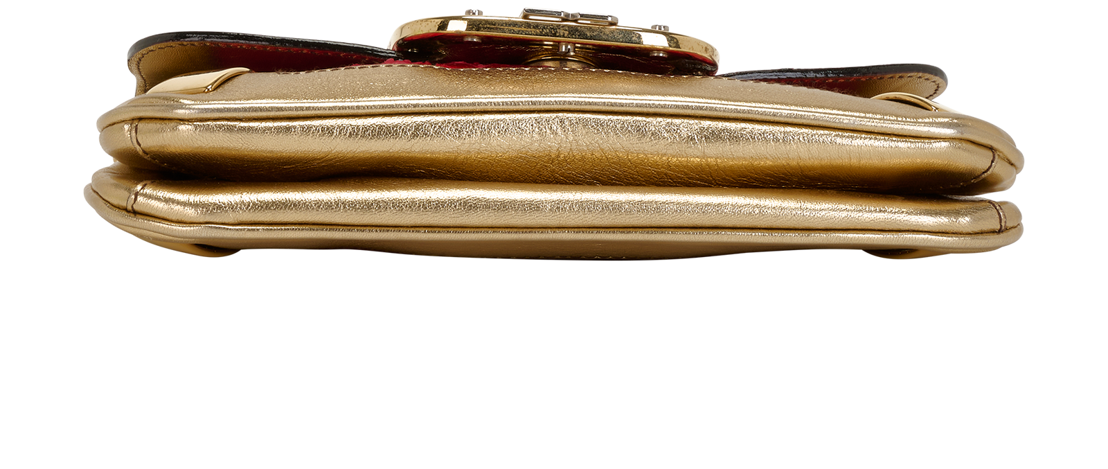 Mini Purse, &pound;140, Handbags, Gold/Red, Leather/Python, Top view